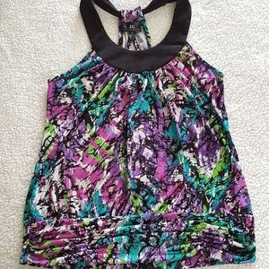 IZ Byer Knit Top Purple/Turquoise/White/Black/Lime
